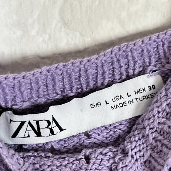zara purple knit cherry crop top - Picture 3 of 6